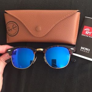 Ray-ban clubmaster tortoise frame sunglasses
